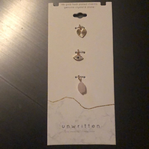 Unwritten Jewelry - Macy’s unwritten Los Angeles NewYork 14k plated charms genuine crystal & stone.